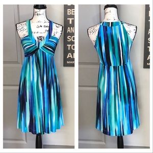 Beautiful Calvin Klein Blue Striped Babydoll Dress